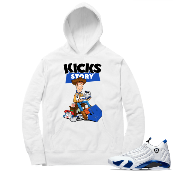 Hyper Royal 14s Match Hoodie - White - Kicks Story