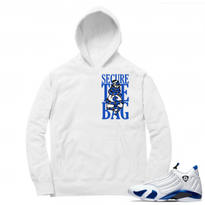 Hyper Royal 14s Match Hoodie - White - Secure the Bag