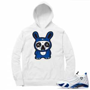 Hyper Royal 14s Match Hoodie - White - Skully bear