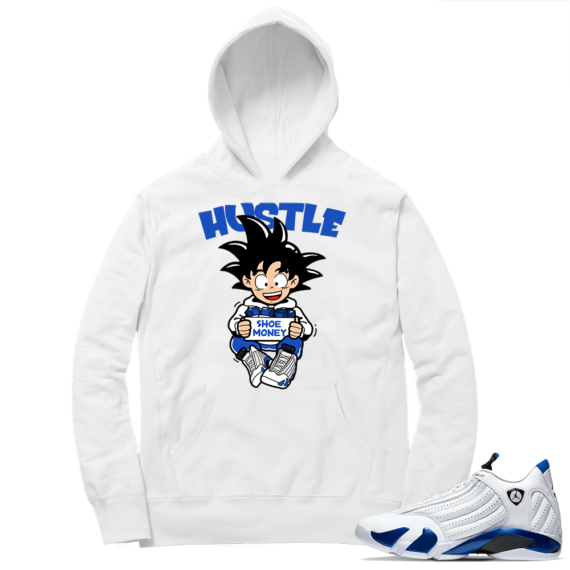 Hyper Royal 14s Match Hoodie - White - Sneaker Hustle