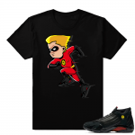 The Incredibles 2 shirt match Last Shot 14 sneakers  Black tee