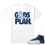 T shirt to match Indigo 12s - White - Gods Plan