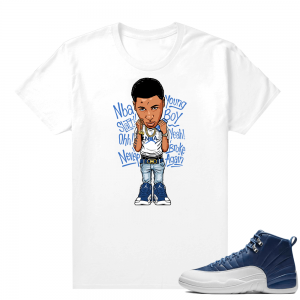 Sneaker shirts Jordan 12 Indigo - White - Young Boy toon