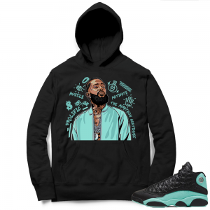 Island Green 13s Hoodies black - Nipsey Tribute