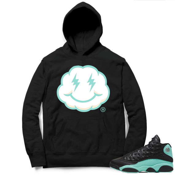 Island Green 13s Hoodies black - Smiley Cloud