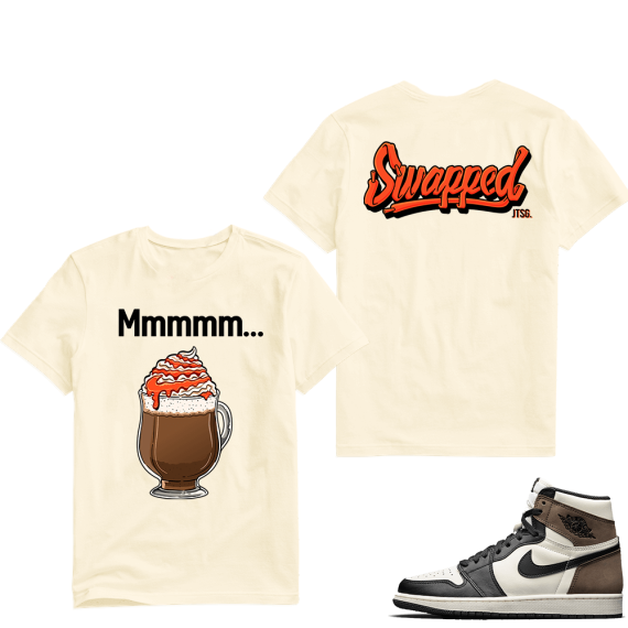 Jordan 1 Mocha shirt - Sail - Mocha Frap Orange Lace Swapped JTSG