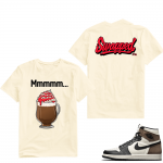 Jordan 1 Mocha shirt - Sail - Mocha Frap Red Lace Swapped JTSG