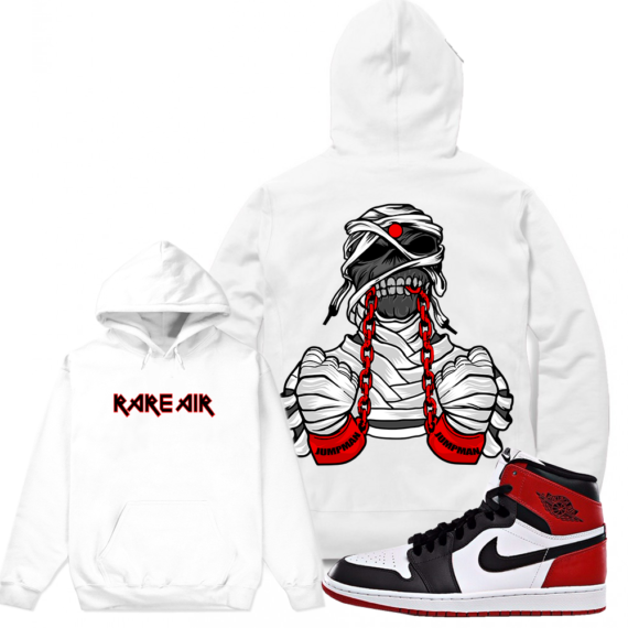 Match Jordan 1 Black Toe | Laced Mummy | White Hoodie