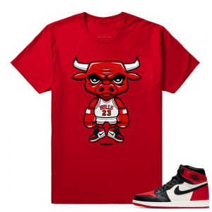 Jordan 1 Bred Toe Sneaker tees Red Bred Toe Bull