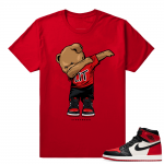 Jordan 1 Bred Toe Sneaker tees Red Dabbin Polo Bear