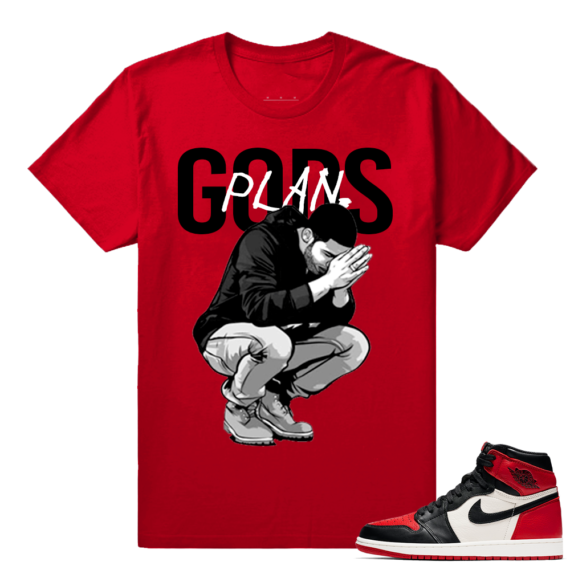 Jordan 1 Bred Toe Sneaker tees Red Gods Plan