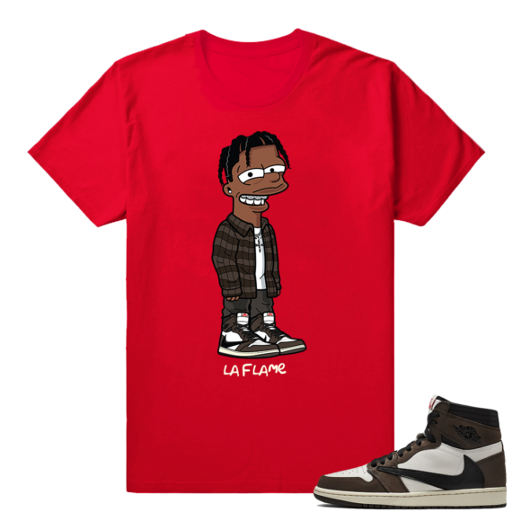 Travis Scott 1s | La Flame Simpson | Red Shirt