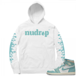 Turbo Green 1s | NuDrip  Logo | White Hoodie