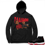 Jordan 11 Bred Hoodies black - DAAAMN