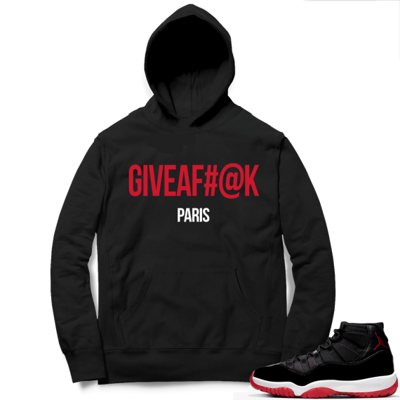 Jordan 11 Bred Hoodies black - GiveAFuck