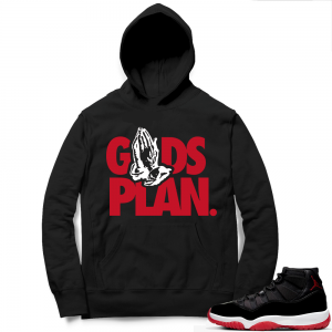 Jordan 11 Bred Hoodies black - Gods Plan