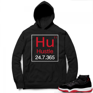 Jordan 11 Bred Hoodies black - Hustle Element