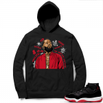 Jordan 11 Bred Hoodies black - Nipsey Tribute