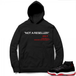 Jordan 11 Bred Hoodies black - Not A Reseller