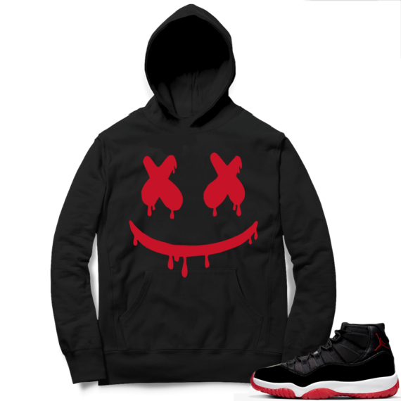 Jordan 11 Bred Hoodies black - Smiley Drip