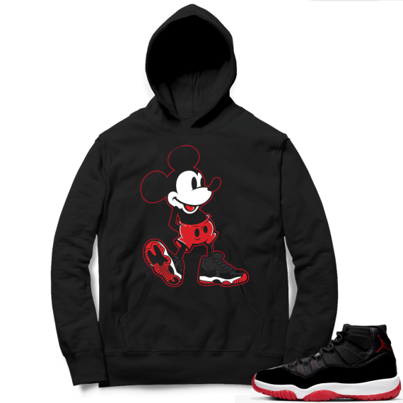 Jordan 11 Bred Hoodies black - Sneakerhead Mickey