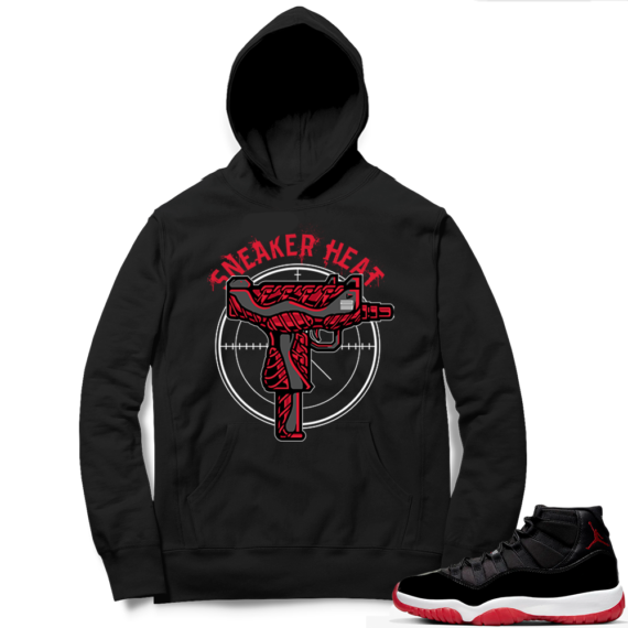 Jordan 11 Bred Hoodies black - Sneaker Heat