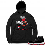 Jordan 11 Bred Hoodies black - Sneaker Heist