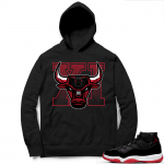 Jordan 11 Bred Hoodies black - Sneaker Bully