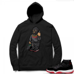 Jordan 11 Bred Hoodies black - Trap Bear