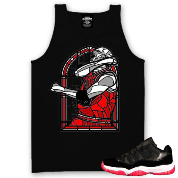 Jordan 11 Bred Low matching Tank Tee |MJ Stained Glass Tank Black | Streetwear Online