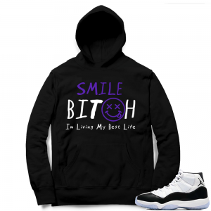 Jordan 11 Concord | Living My Best Life | Black Hoodie