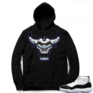 Jordan 11 Concord | Rare Air Bull Hoodie | Black Hoodie