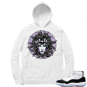 Jordan 11 Concord | Medusa | White Hoodie