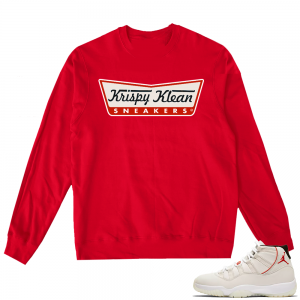 Jordan 11 | Krispy Klean Sneakers | Red Crewneck Sweater