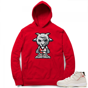 Jordan 11 Platinum Tint Goat Hoodie | Red Hoodie