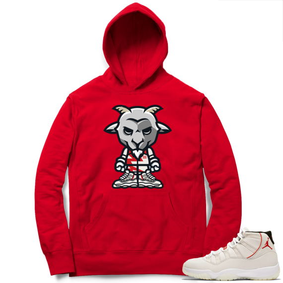 Jordan 11 Platinum Tint Goat Hoodie | Red Hoodie