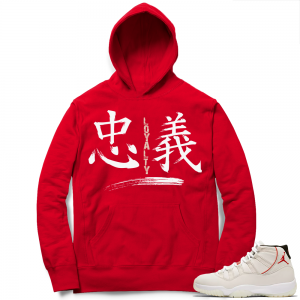 Jordan 11 Platinum Tint Hoodie match | Loyalty | Red Hoodie