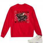 Jordan 11 | Gang Gang | Red Crewneck Sweater