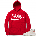 Jordan 11 Platinum Tint Stay Woke Hoodie | Red Hoodie