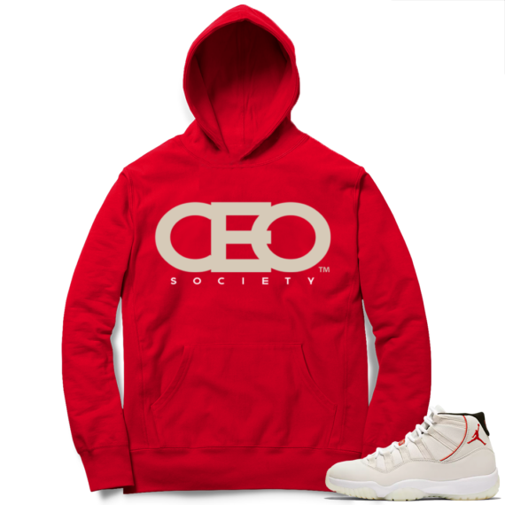 Jordan 11 Red Hoodie CEO | CEO Society Logo | Red Hoodie