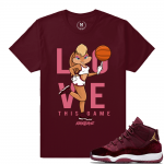 Match Jordan 11 Velvet GS | Love this Game | Maroon T shirt