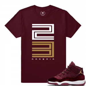 Match Jordan 11 Velvet GS | Rare Air 23 | Maroon T shirt