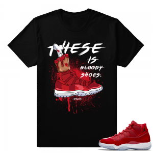 Jordan 11 Win Like 96 Gym Red Sneaker tees Black Bloody Shoes