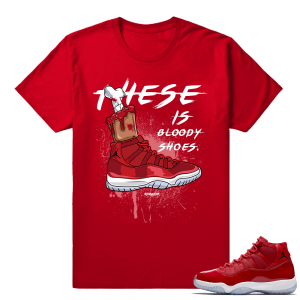 Jordan 11 Win Like 96 Gym Red Sneaker tees Red Bloody Shoes