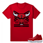 Jordan 11 Win Like 96 Gym Red T shirt Rare Air Bull