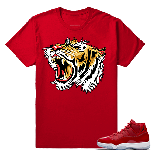 Jordan 11 Win Like 96 Sneaker tees Red Tigers Roar