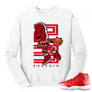 Jordan 11 Win like 96 Gym Red Sneakerhead White Crewneck