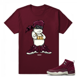 Jordan 12 Bordeaux Dough Boy Fresh Maroon T shirt