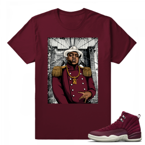 Jordan 12 Bordeaux Sneaker tee Shirt 'General Big' Maroon T shirt