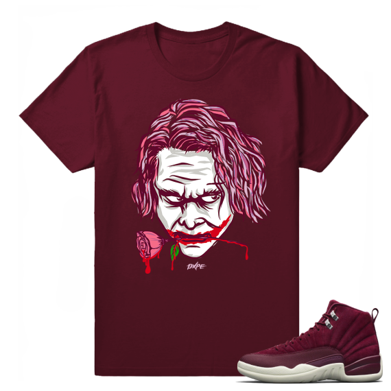 Jordan 12 Bordeaux sneaker shirt 'Dxpe Joker' T shirt Maroon